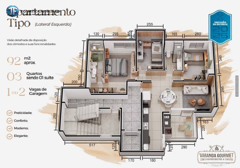 Apartamento à venda com 3 quartos - Foto 3